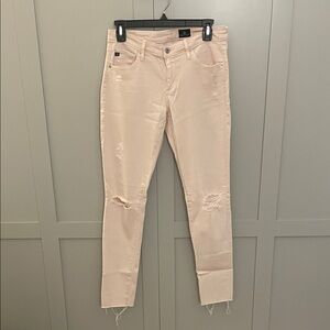 AG Pink Distressed Jeans